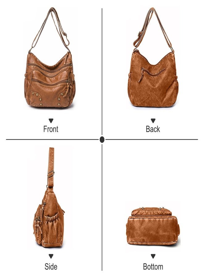 WITERY Soft PU Leather Shoulder Bag - Lightweight Multi Pocket Purse Pocketbooks for Women, Ladies Medium Crossbody Purse and Handbags Hobo Tote Bag Messenger Bags for Everyday Use/Shopping/Travel - Image 2