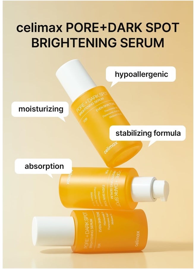 celimax - Pore+Dark Spot Brightening Serum 30ml | Gel-like Serum for Enlarged Pores with Niacinamide, Tranexamic Acid, Pore Minimizer, Non-Irritating, Hydrating, For Sensitive Skin, hyperpigmentation - Image 1