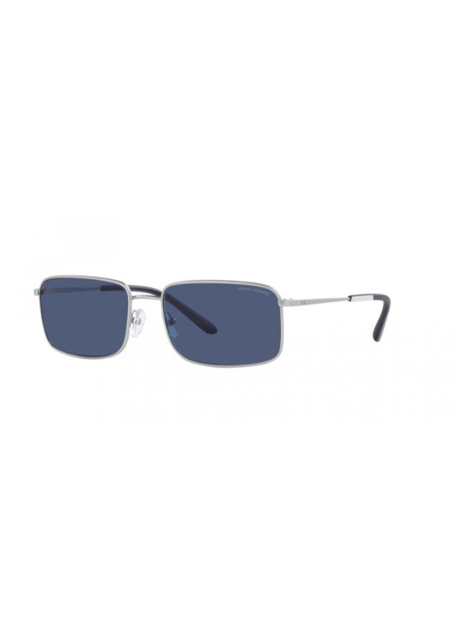 Armani Exchange - نظارات شمسية معدنية للرجال 2044S - حجم العدسة: 58 مم - فضي غير لامع - Image 1