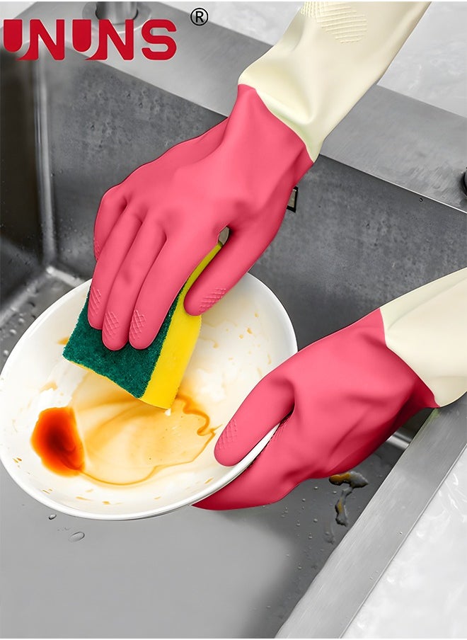 UNUNS Dishwashing Cleaning Gloves,Non-slip Reusable Waterproof Household Kitchen Dishwashing Glove,For Kitchen Cleaning,Food Handling,Working, Painting,Gardening,1 Pair  - Image 1