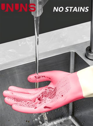 Dishwashing Cleaning Gloves,Non-slip Reusable Waterproof Household Kitchen Dishwashing Glove,For Kitchen Cleaning,Food Handling,Working, Painting,Gardening,1 Pair - view 3
