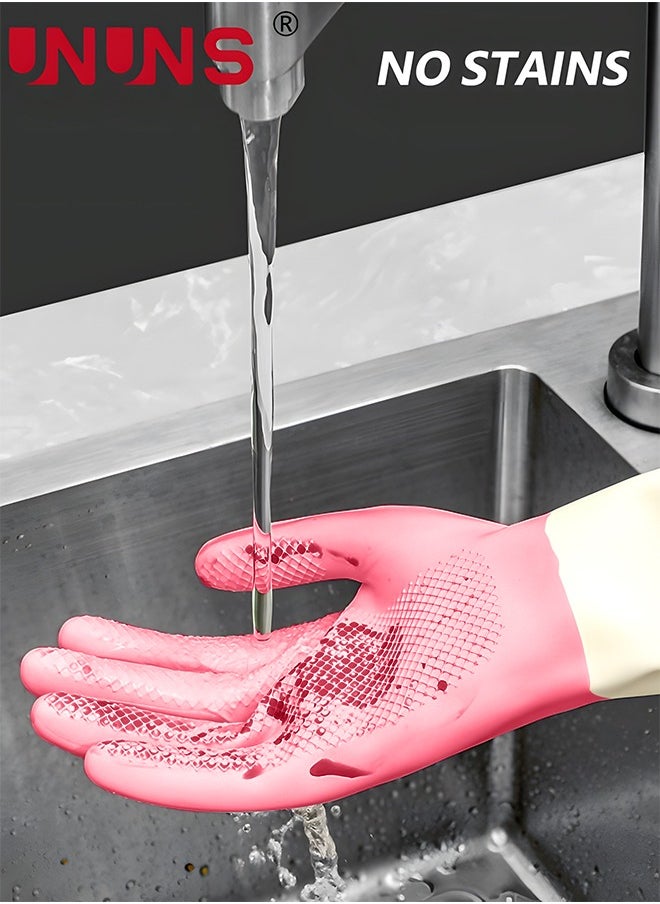 UNUNS Dishwashing Cleaning Gloves,Non-slip Reusable Waterproof Household Kitchen Dishwashing Glove,For Kitchen Cleaning,Food Handling,Working, Painting,Gardening,1 Pair  - Image 3