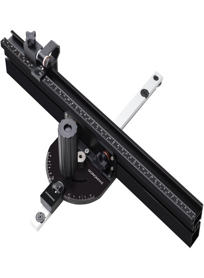 GOINGMAKE Portable Table Saw Miter Gauge with 460mm Fence and Multifunction Flip Stop and Positive Angle Stops, Miter Gauge for Table Saw Accessories, for Woodworking Cuts, Fits 3/4"x3/8" Slot - Image 1