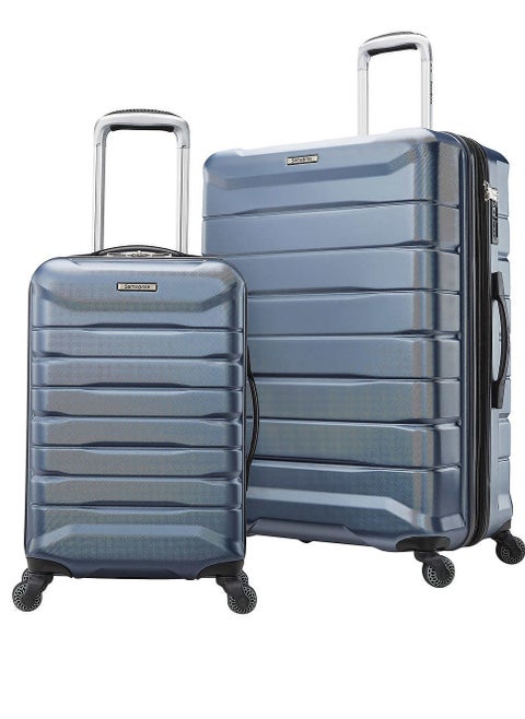 Astute 2-piece Luggage Set Made With Scratch-resistant polycarbonate & TSA-Accepted Combination Lock For Large One Only, Blue Slate Color