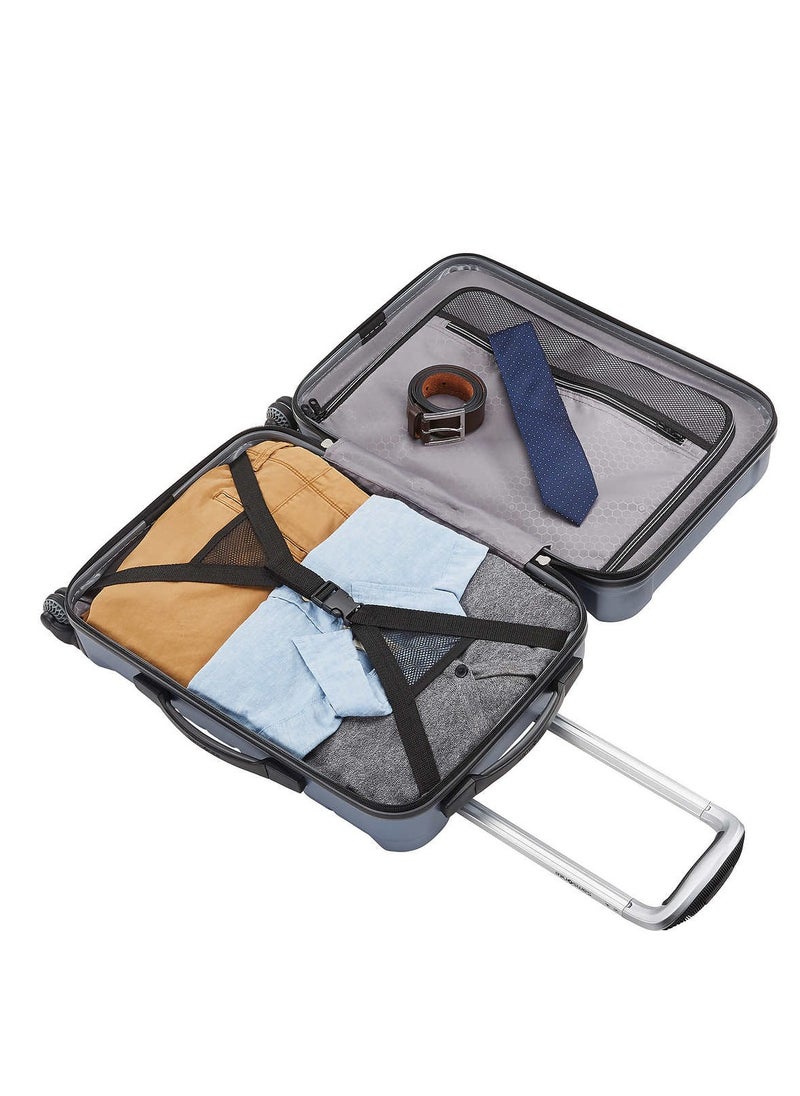 Astute 2-piece Luggage Set Made With Scratch-resistant polycarbonate & TSA-Accepted Combination Lock For Large One Only, Blue Slate Color