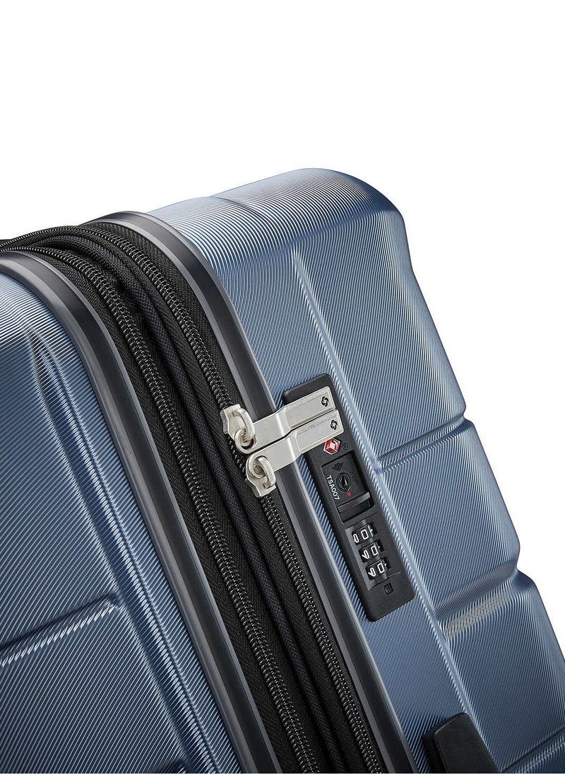Astute 2-piece Luggage Set Made With Scratch-resistant polycarbonate & TSA-Accepted Combination Lock For Large One Only, Blue Slate Color