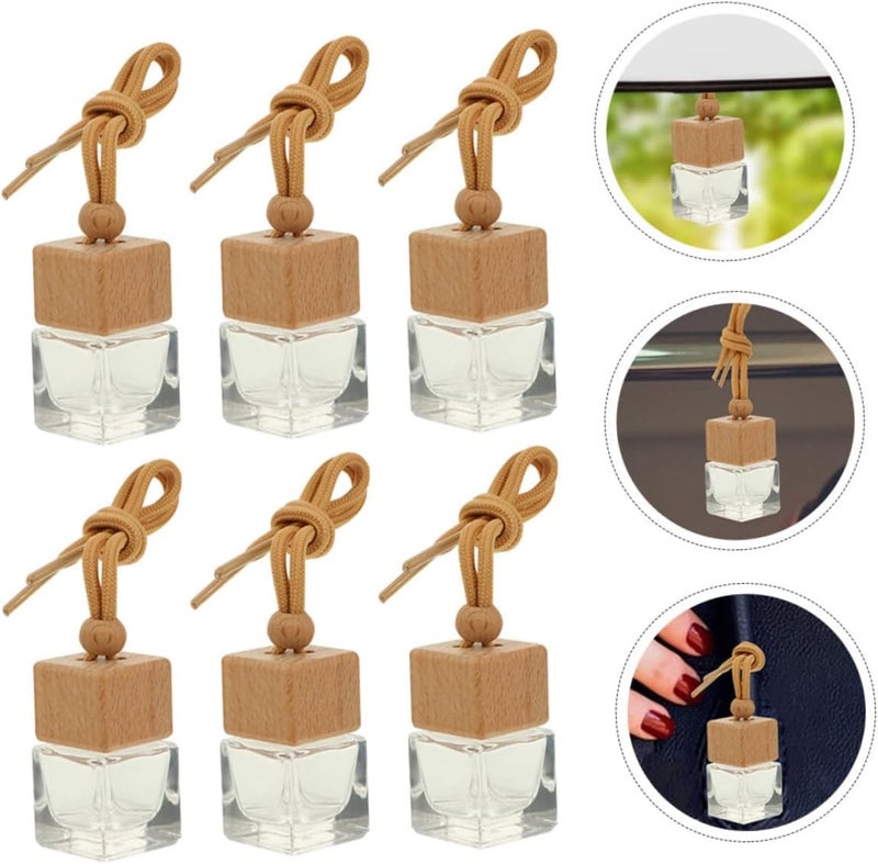 عبوات عطر سيارة لوكشيني الفارغة 6 قطع، زجاجة تعليق منعشة، ناشر زيت عطري، عطر، قلائد العلاج العطري - Image 5