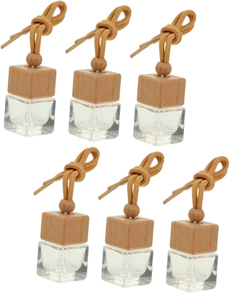 عبوات عطر سيارة لوكشيني الفارغة 6 قطع، زجاجة تعليق منعشة، ناشر زيت عطري، عطر، قلائد العلاج العطري - Image 1