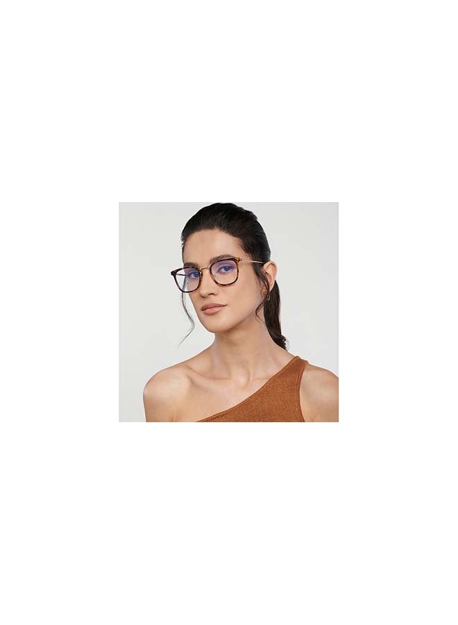 Lenskart Blu Unisex Zero Power Bluecut & Antiglare Square Shape Computer Eyeglasses LB E13529 - Lens Size: 49mm - Gold - Image 4