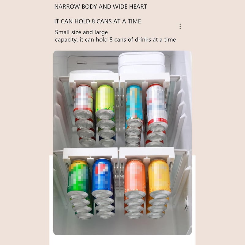 comfrt Can Organizer for Pantry, Refrigerator Hanging Type Beer And Beverage Storage Artifact Beer, Can Storage Rack Refrigerator Storage Box Double Pull Storage Rack - Image 5