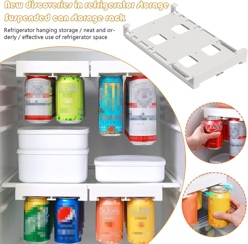 comfrt Can Organizer for Pantry, Refrigerator Hanging Type Beer And Beverage Storage Artifact Beer, Can Storage Rack Refrigerator Storage Box Double Pull Storage Rack - Image 2