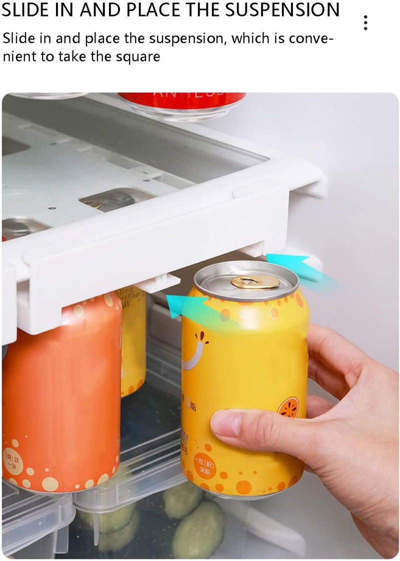 comfrt Can Organizer for Pantry, Refrigerator Hanging Type Beer And Beverage Storage Artifact Beer, Can Storage Rack Refrigerator Storage Box Double Pull Storage Rack - Image 3