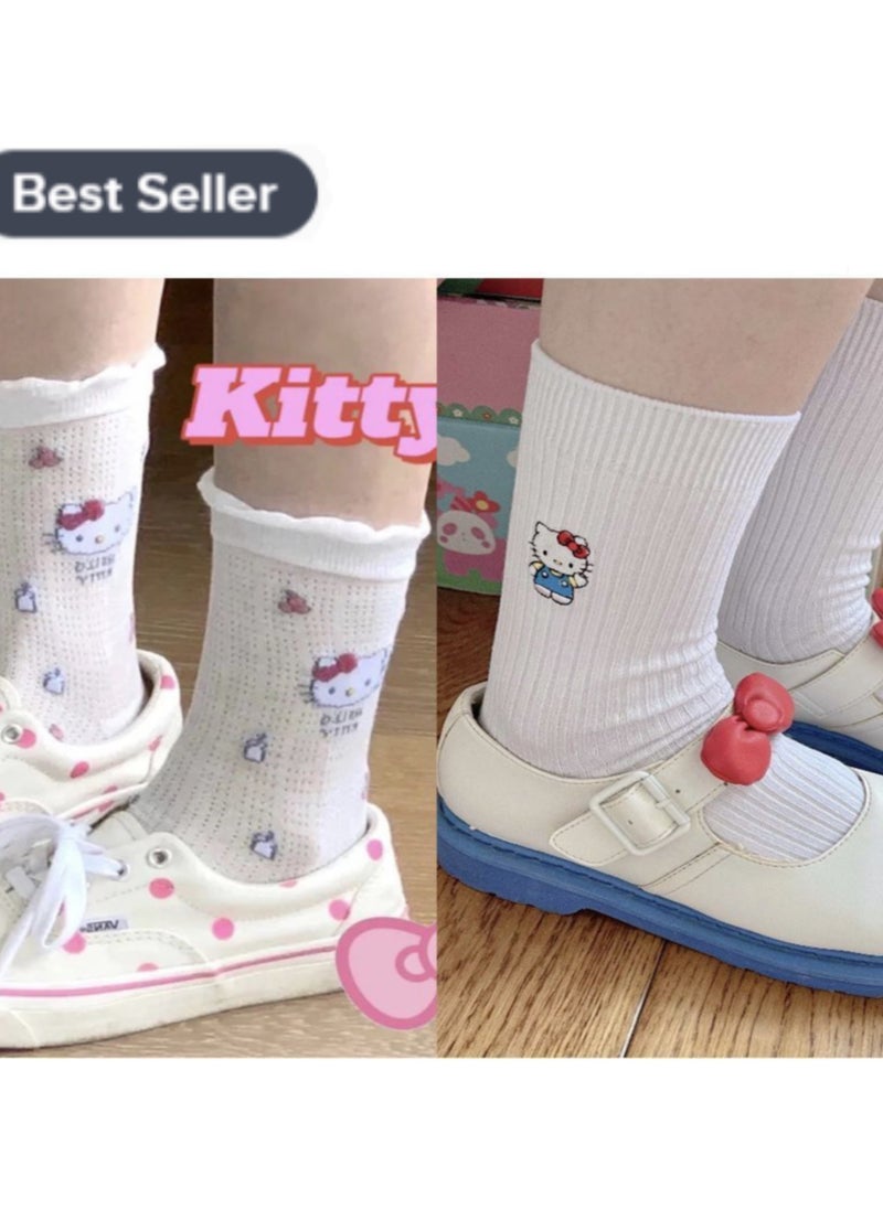 Hello Kitty - Pack of 2 Hello Kitty Cotton Casual Socks - Image 1