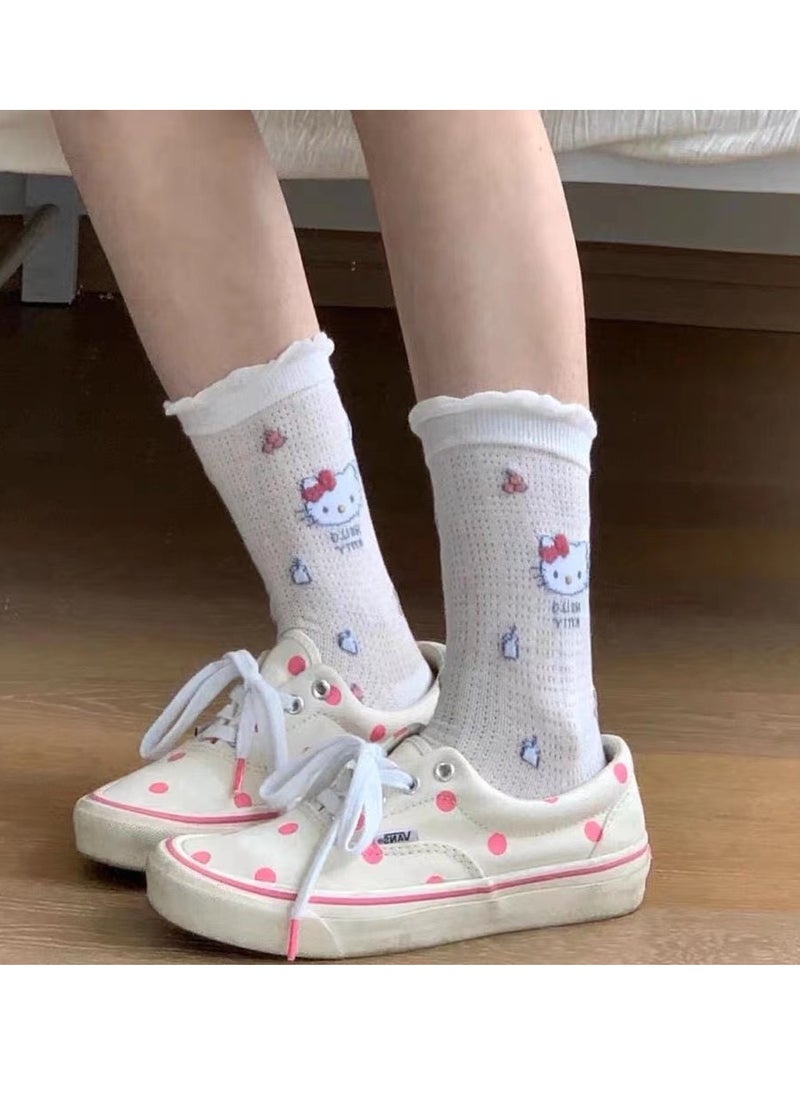 Hello Kitty - Pack of 2 Hello Kitty Cotton Casual Socks - Image 1