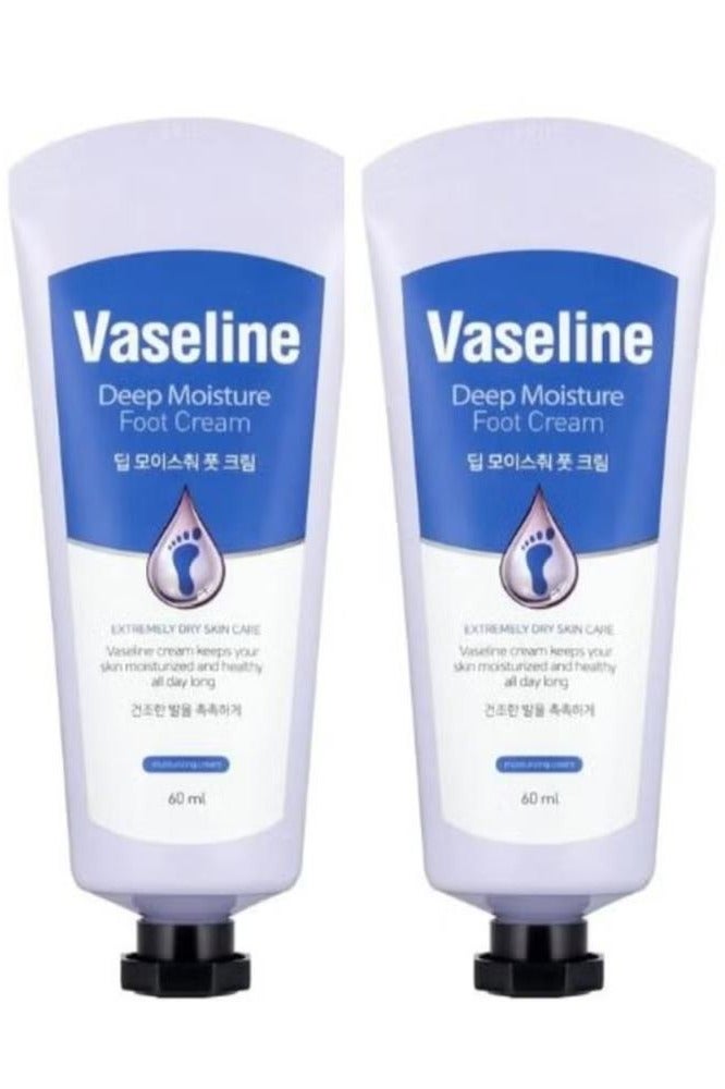 Vaseline Deep moisturizing cream for foot For Extremely Dry Skin Care 2 Pcs 2*60 ml