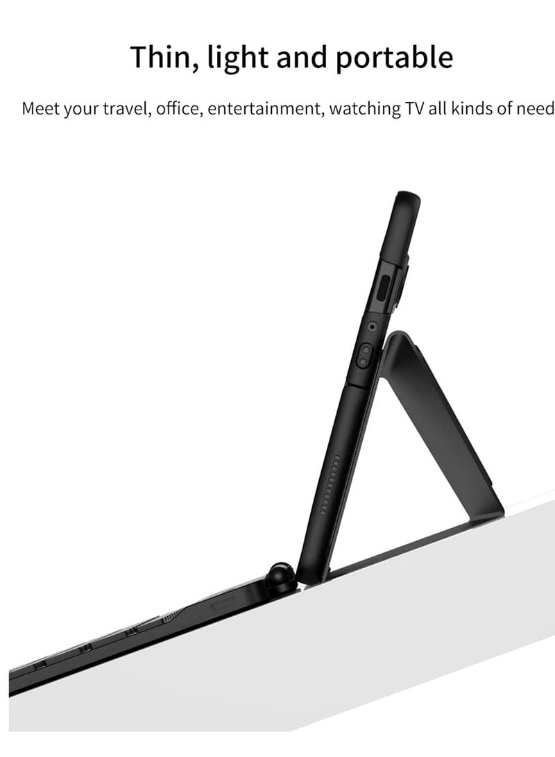 Zikra Leather Cover for Samsung Galaxy Z Fold4 with Keyboard Holster and S Pen Holder, Light Luxury Elegant Black Bluetooth Wirelessly Connects, Detachable Wireless - Image 3