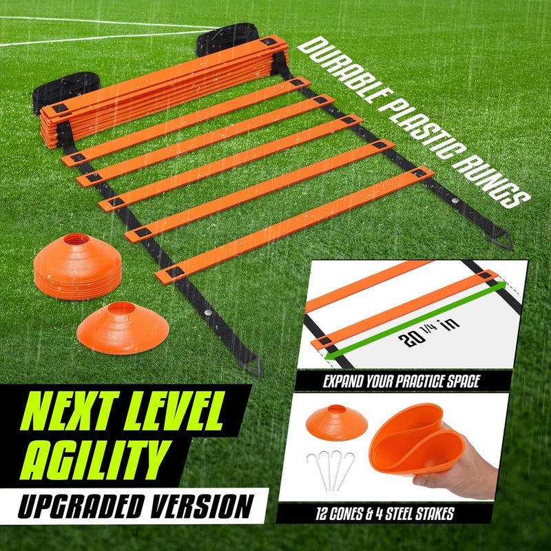 Yes4All Agility Ladder – Adjustable Speed & Agility Training Equipment for All Ages – Durable, Portable, Multiple Combo Sets Available - Image 5