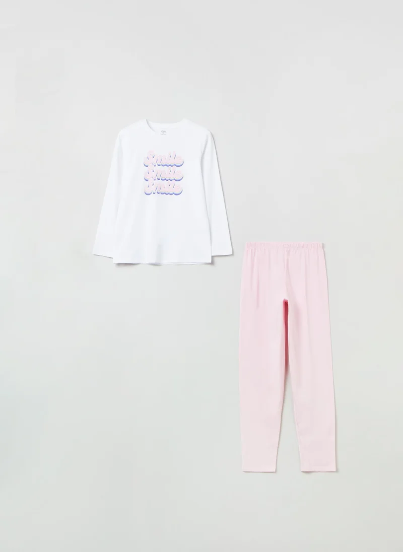 او في اس OVS Girls Long Pyjamas - White