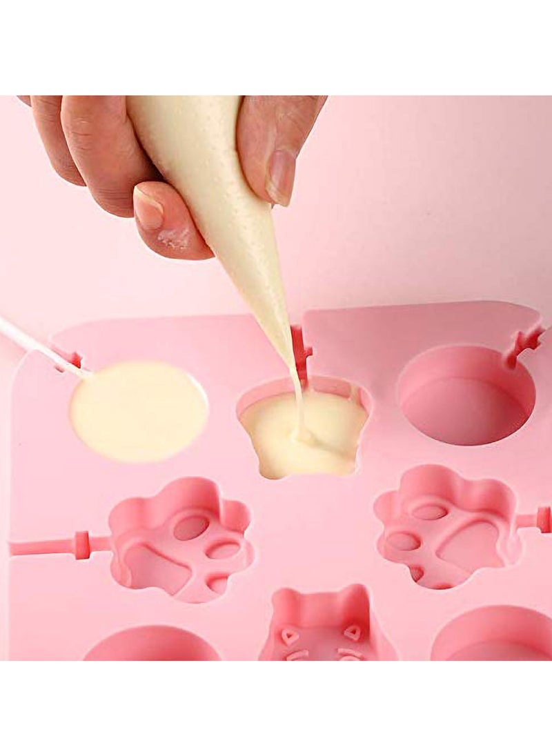 LKTOCAFT - Silicone Candy Molds , Easy Release & Clean, Durable, DIY Chocolate and Cheese Lollipops,For Food,Safe , BPA,Free , Perfect Gift for Kids and Beginners , Pink - Image 1