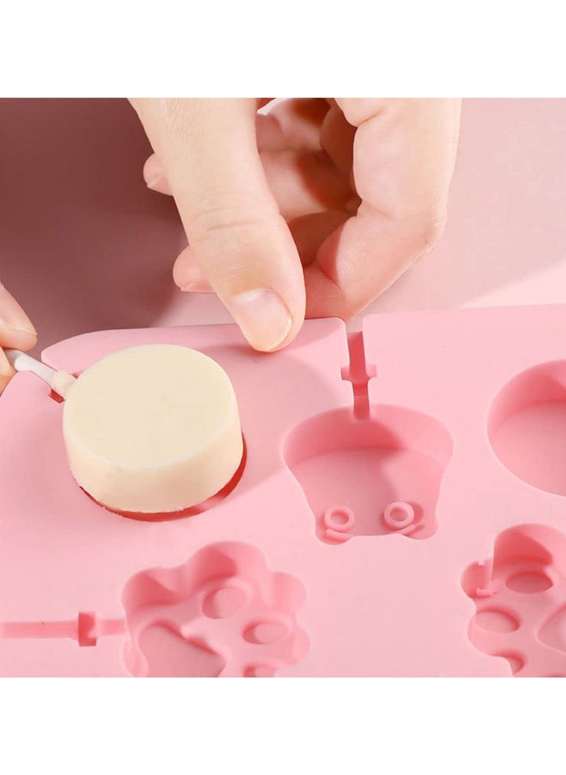 LKTOCAFT - Silicone Candy Molds , Easy Release & Clean, Durable, DIY Chocolate and Cheese Lollipops,For Food,Safe , BPA,Free , Perfect Gift for Kids and Beginners , Pink - Image 1