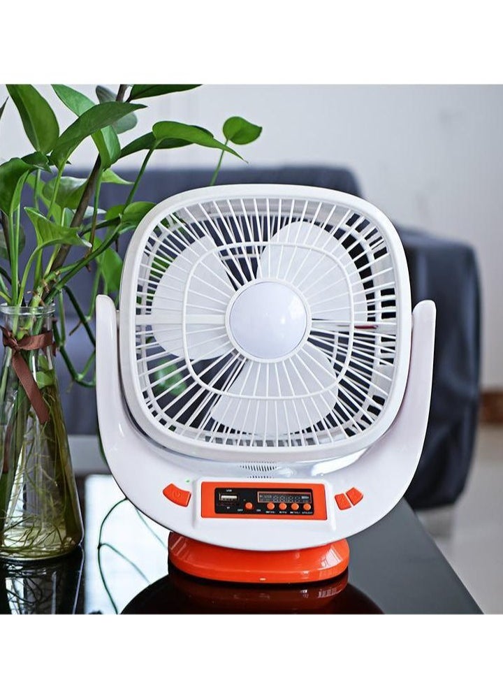 Easy Power Portable Mini 8 Inch Solar Charging Fan, LED Emergency Light with Solar Panel For Home And Outside Used  - Image 2