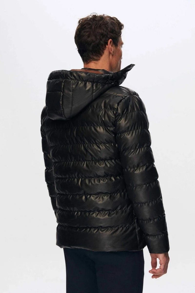 دي أس دامات Slim Fit Brown Water Repellent Windproof Fiber Filled Leather Look Removable Cap 1HF07ORT01910