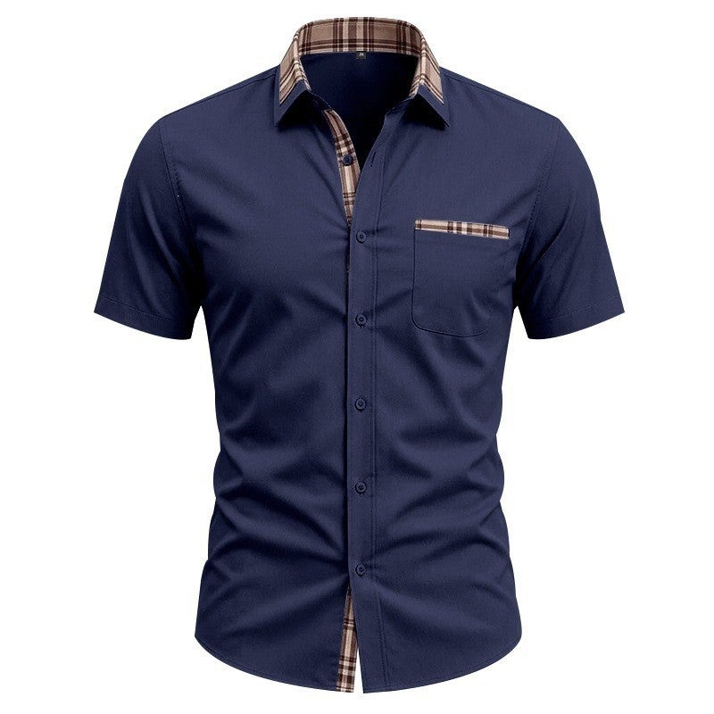 Men's Casual Short Sleeve Shirt, Navy