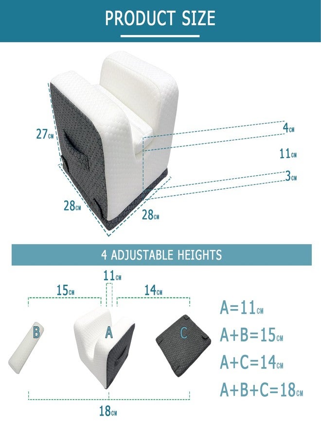 bibahala Knee Replacement Pillow - 4 Adjustable Heights for Full Straight-Leg Extension - Post Surgery Recovery Equipment with Handle - Leg Elevation Wedge for ACL Surgery, Hip & Knee Rehab - Image 4