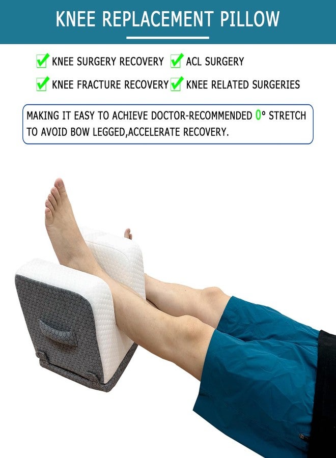 bibahala Knee Replacement Pillow - 4 Adjustable Heights for Full Straight-Leg Extension - Post Surgery Recovery Equipment with Handle - Leg Elevation Wedge for ACL Surgery, Hip & Knee Rehab - Image 2