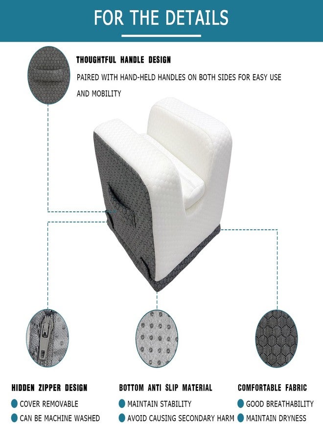 bibahala Knee Replacement Pillow - 4 Adjustable Heights for Full Straight-Leg Extension - Post Surgery Recovery Equipment with Handle - Leg Elevation Wedge for ACL Surgery, Hip & Knee Rehab - Image 3