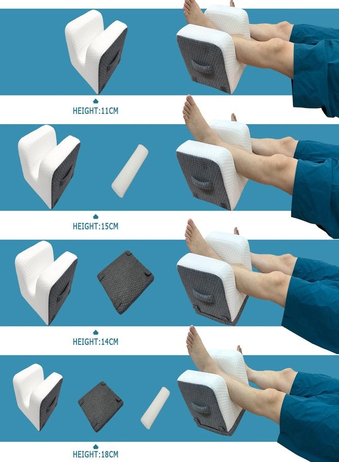 bibahala Knee Replacement Pillow - 4 Adjustable Heights for Full Straight-Leg Extension - Post Surgery Recovery Equipment with Handle - Leg Elevation Wedge for ACL Surgery, Hip & Knee Rehab - Image 5