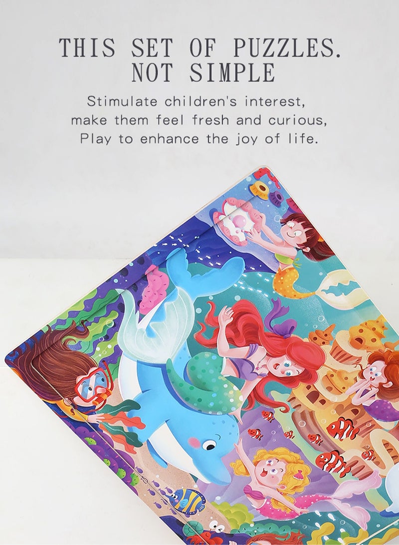 Children's Educational Wooden Cartoon Zoo Series Jigsaw Puzzles Suitable Gift Bag Pack - Image 2