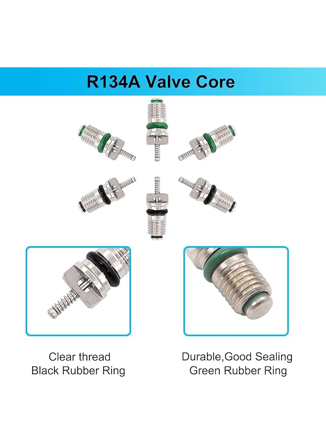 Excefore 39Pcs Air Conditioning Valve Core Kit, R12 R134A Schrader Valve Stem Cores For Car & Home Ac, Includes Single & Dual Heads Valve Core Remover Installer Tool - Image 2