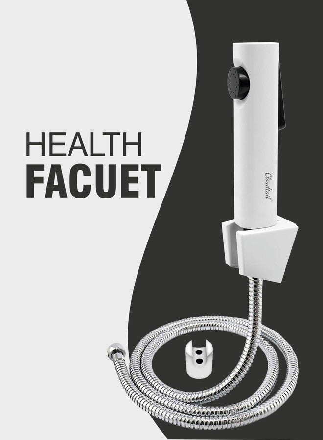 Cloudtail® Health Faucet|Jet Spray|Snowbell|Designer|High Pressure|1Mtr Ss Tube|Hose|Pipe|Wall Mount Hook|Ideal for: Kitchen|Sink|Bathroom|Wash Basin|Material: Abs-Plastic|Color: White|Set of 1 - Image 2