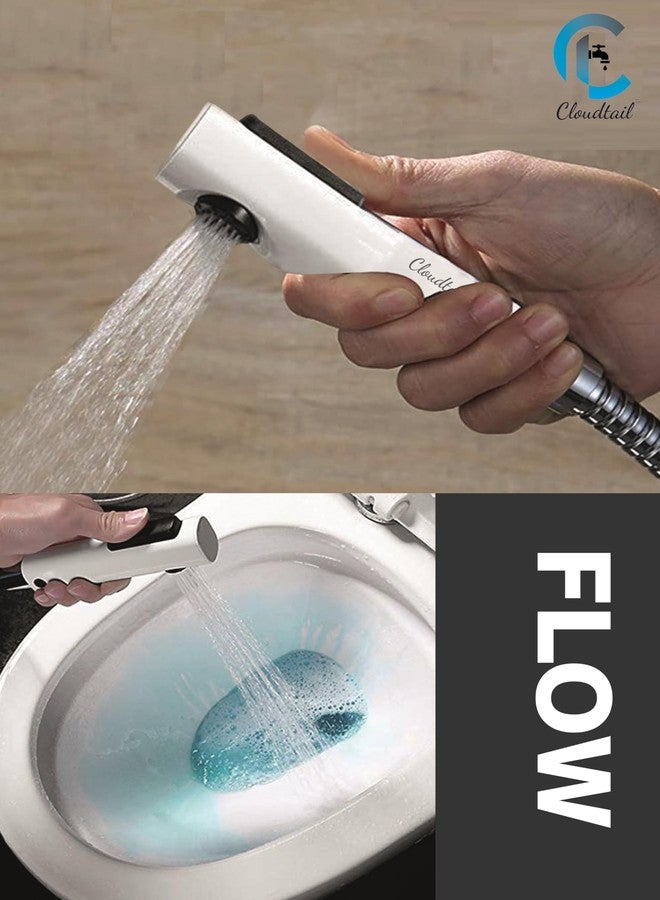 Cloudtail® Health Faucet|Jet Spray|Snowbell|Designer|High Pressure|1Mtr Ss Tube|Hose|Pipe|Wall Mount Hook|Ideal for: Kitchen|Sink|Bathroom|Wash Basin|Material: Abs-Plastic|Color: White|Set of 1 - Image 5