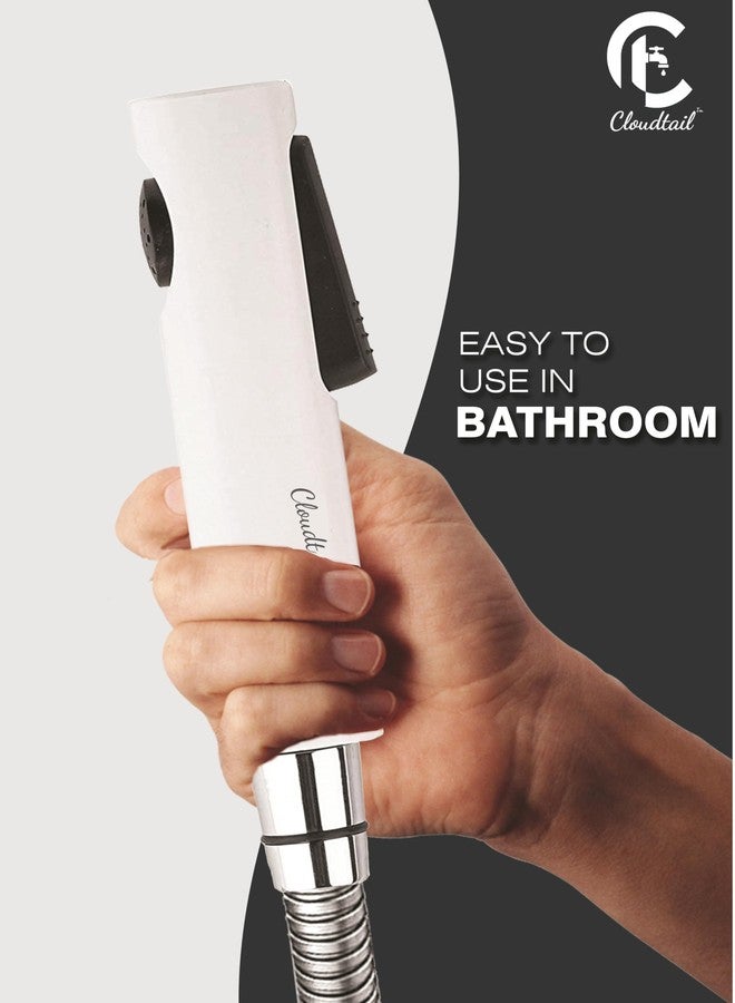 Cloudtail® Health Faucet|Jet Spray|Snowbell|Designer|High Pressure|1Mtr Ss Tube|Hose|Pipe|Wall Mount Hook|Ideal for: Kitchen|Sink|Bathroom|Wash Basin|Material: Abs-Plastic|Color: White|Set of 1 - Image 4