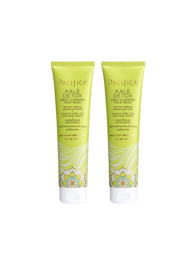 Pacifica - Pacifica Beauty Kale Detox Deep Cleaning Daily Face Wash + Cleanser, Coconut Water + Aloe Vera, For Oily and Blemish Prone Skin, 2 Pack, Sulfate and Paraben Free, Vegan and Cruelty Free - Image 1