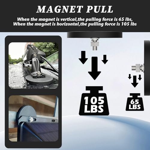 ULIBERMAGNET 2Pack Rubber Coated Magnet with M8 Male Thread Stud, Anti-Scratch 100lb Strong Neodymium for Outdoor Light Bar, Signal Lights and Tools - Image 3