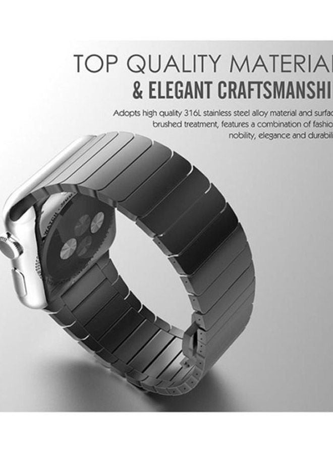 NIBEMINENT Stainless Steel Band Strap With Screen Protector For 42mm Apple Watch Grey - Image 3