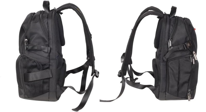Backpack Large-Capacity For 15.6 Inch Laptop And SLR Camera And Travel Bag, with Small inner pockets, Comes with a waterproof Cover to protect your Devices, High Material, Colour : Black