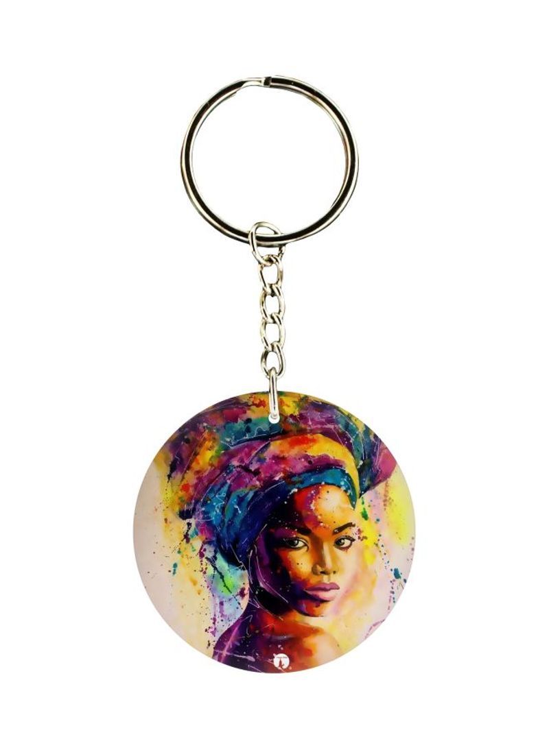 RKN Double Sided Girl Face Printed Keychain