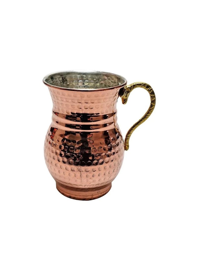 6 Handmade Copper Ayran Cups with Handle – Traditional Authentic Design, Made in Turkey - Image 2