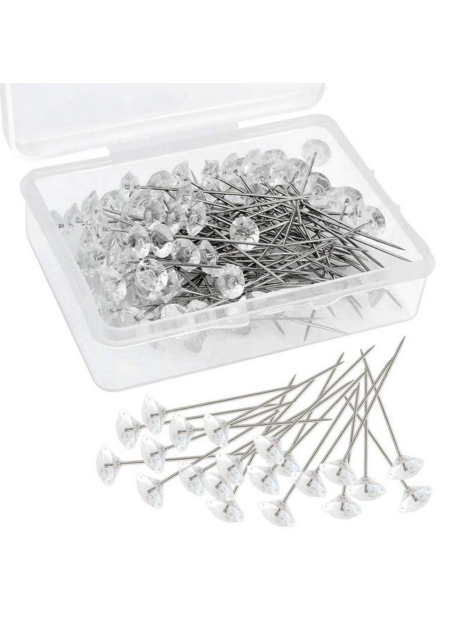 تونج كلاود 300 قطعة دبابيس زهرة صدر الزينة دبابيس الرأس دبابيس باقة الزفاف دبابيس كريستال دبابيس باقة الزهور واضحة Tongcloud (شفاف 2 بوصة) - Image 1