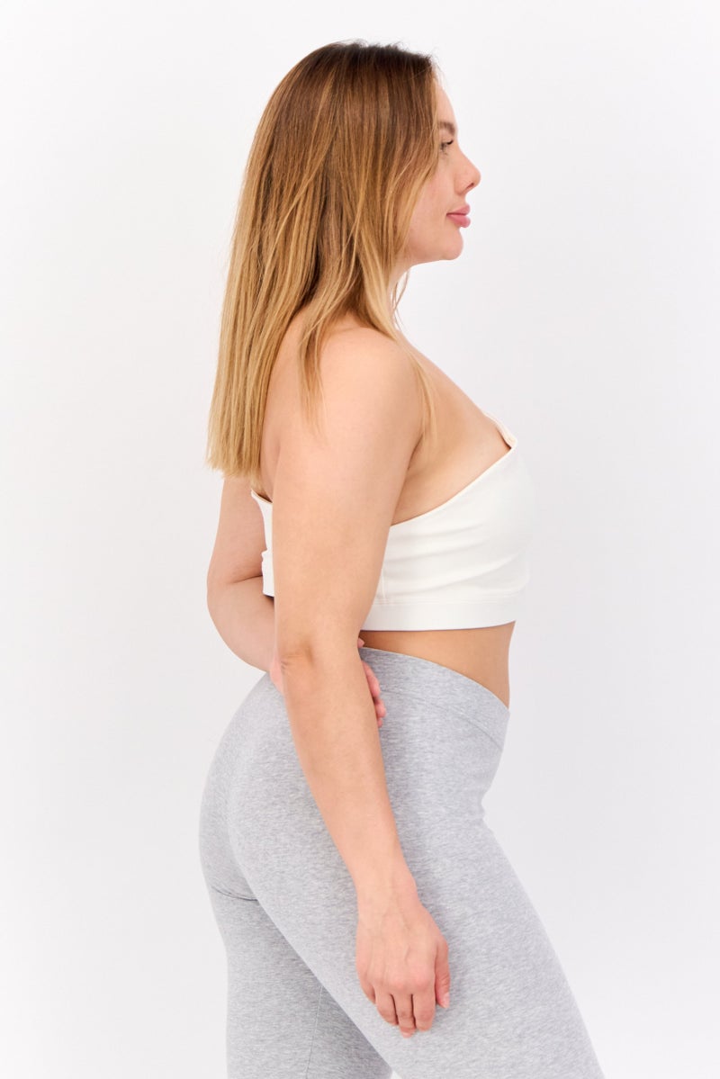 PUMA Women Sportswear Fit Lightly Padded  Training Sports Bra, Ivory - Image 2