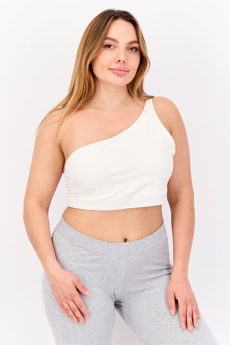 PUMA Women Sportswear Fit Lightly Padded  Training Sports Bra, Ivory - Image 1