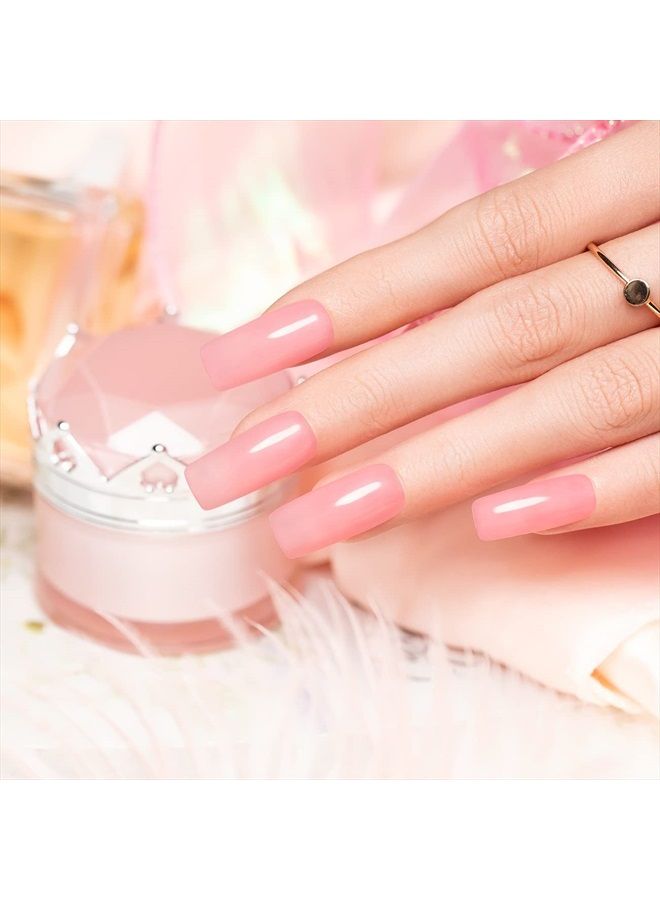 RARJSM Rubber Base Gel for Nails Sheer Pink,Builder Extension Gel,Rubber Base Coat Nude Gel Polish,Shimmer Natural Pink Gel Nail Polish Nail Strengthener Soak Off Curing Requires 1 Bottle 15ml - Image 2