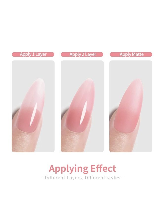 RARJSM Rubber Base Gel for Nails Sheer Pink,Builder Extension Gel,Rubber Base Coat Nude Gel Polish,Shimmer Natural Pink Gel Nail Polish Nail Strengthener Soak Off Curing Requires 1 Bottle 15ml - Image 5