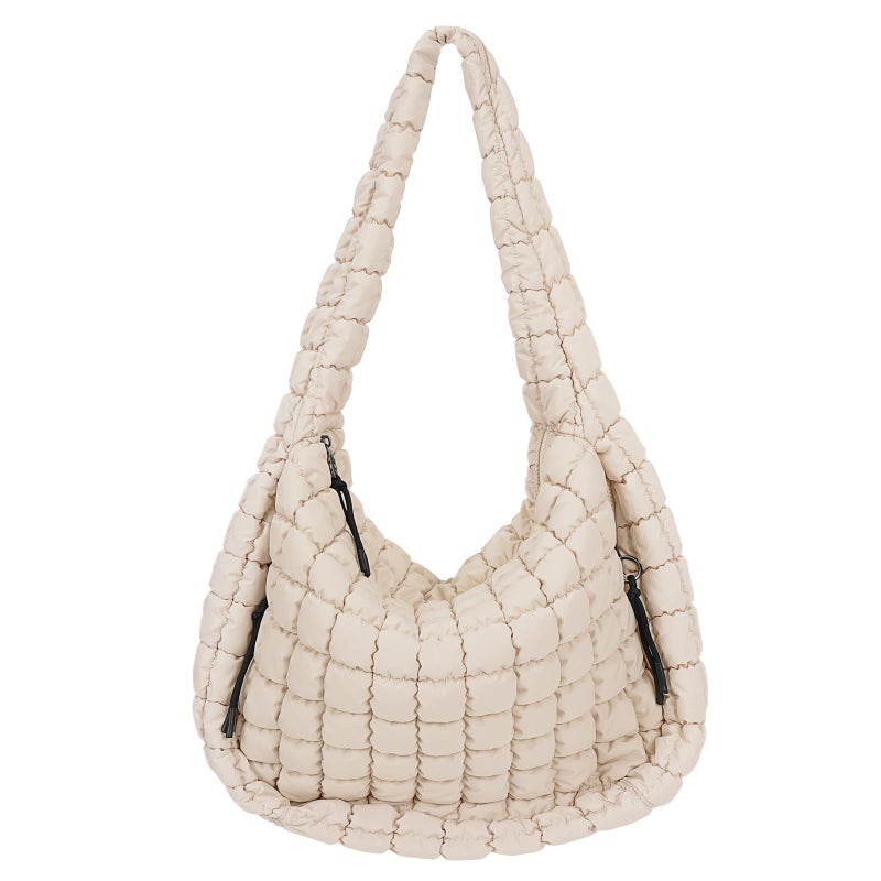 Juoxeepy Quilted Tote Bag Large Quilted Carryall Puffer Shoulder Bag Lightweight Puffy Padding Hobo Bags Puffy Bags - Image 1