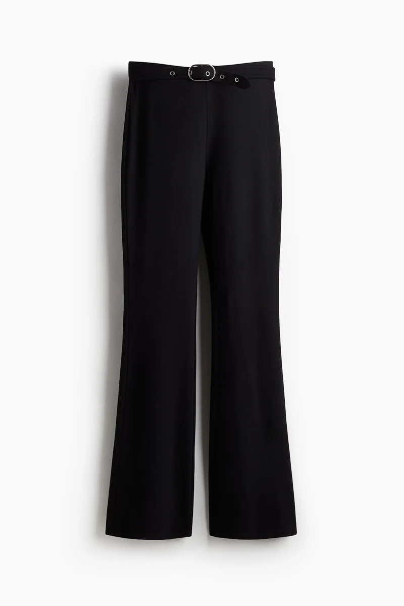 H&M Flared belt-detail trousers