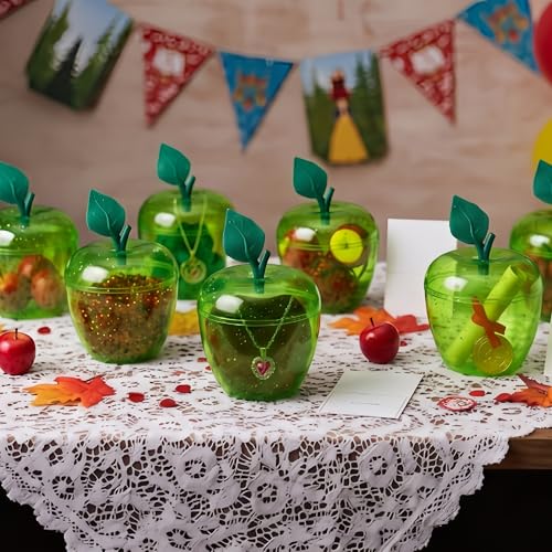 TIEYIPIN Large Green Apple Container with Blank Cards, Plastic Apple Shaped Gift Box Candy Jar, Back to School Teacher Appreciation Gift, Wedding Party Favor, Christmas Decorations Supplies, 2 Pack - Image 3